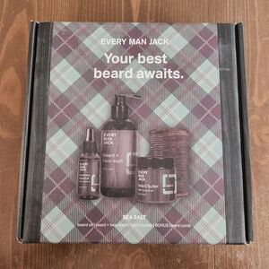 Every Man Jack Sea Salt Beard Kit - 4 Piece Set - OPEN BOX - New Never Used
